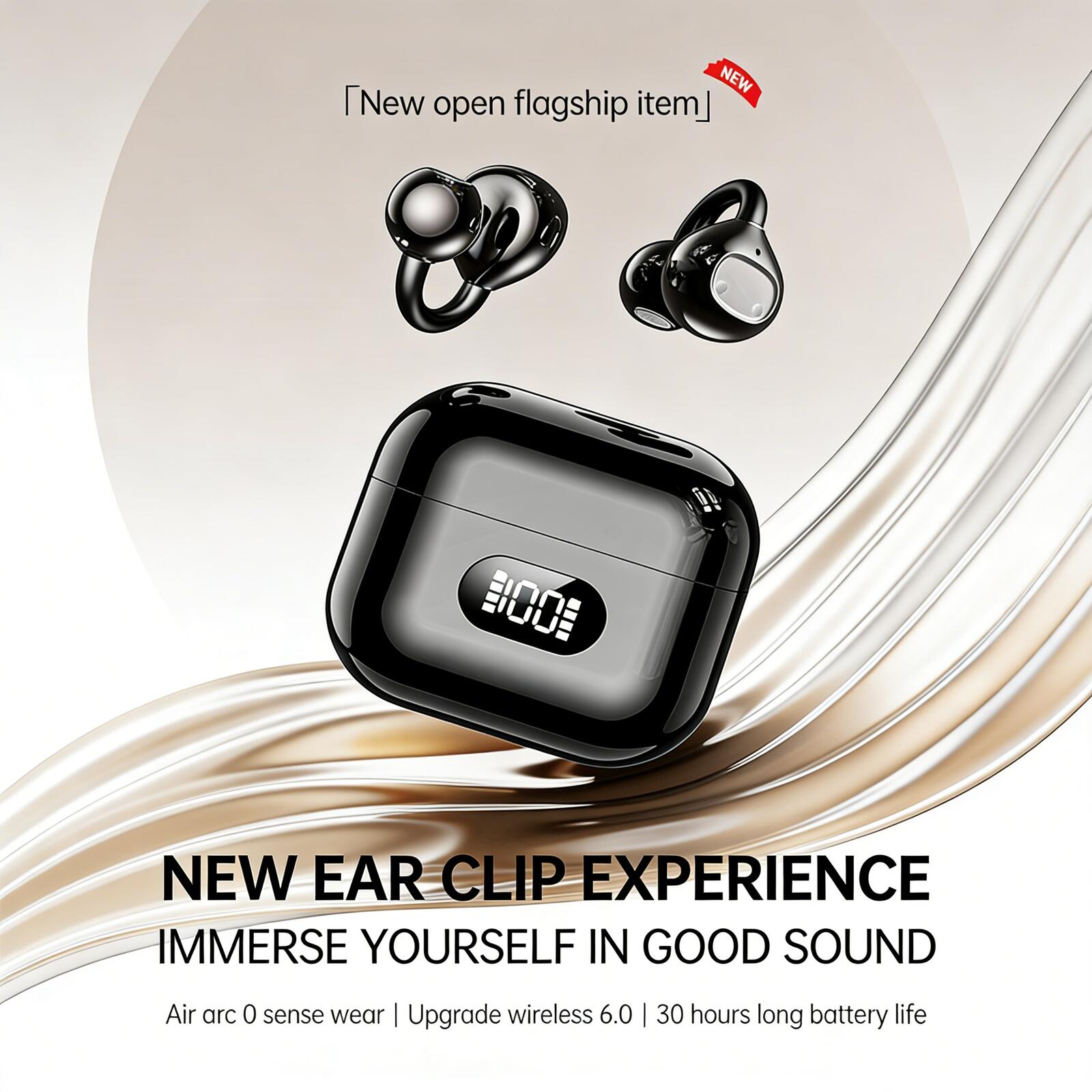 Phone Cases Officeworks - Kabelloses Ohrclip-Headset mit KI-Übersetzung, Bluetooth, Geringer