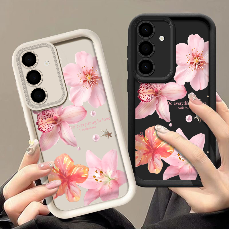 Phone Cases Galaxy A17 - Rosa Blumen Handyhülle für Samsung Galaxy