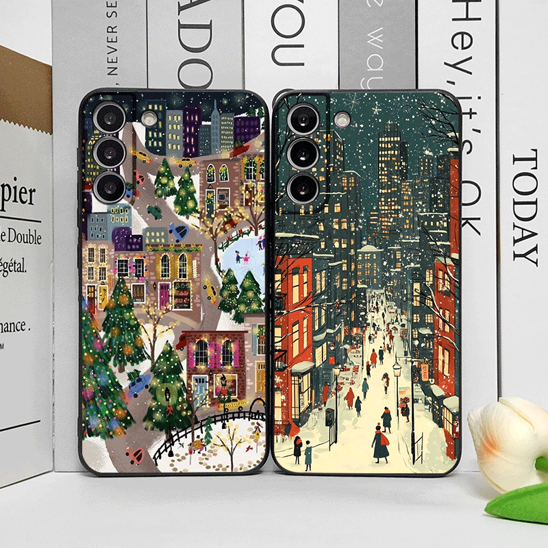 Phone Cases Oneplus - Weihnachten Schnee Straße Shop Fenster Landschaft