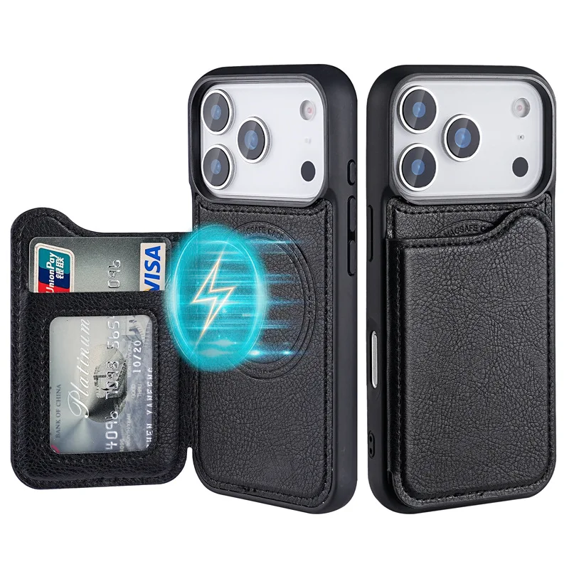 Phone Cases With Magnet - Für Magsafe Magnetische Flip Leder Brieftasche