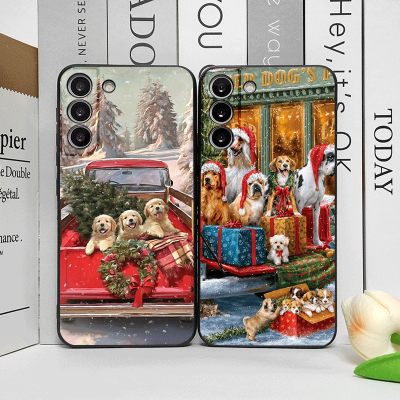 Phone Cases Motorola - Weihnachts-LKW-Cartoon-Hundemuster-Handyhülle für Motorola Moto Edge 50