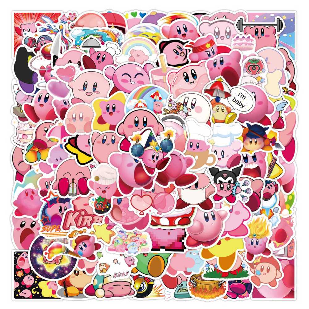 Phone Cases Kids - 100 Stück Cartoon-Spiel Kirby Aufkleber Kawaii