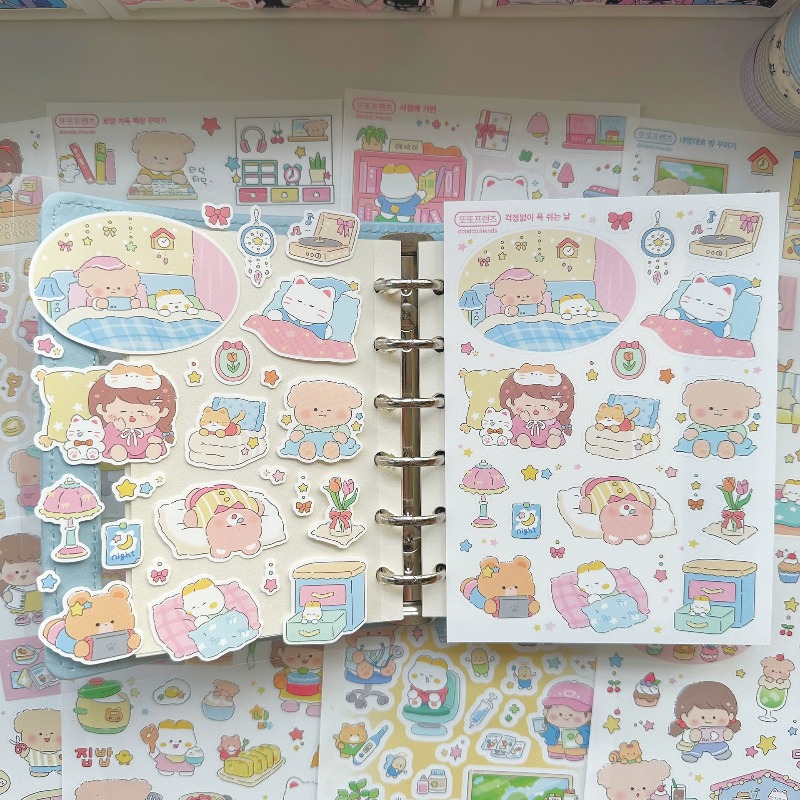 Phone Cases Kids - Niedliche Cartoon-Mädchen & Tiere Alltagsleben-Serie Aufkleber