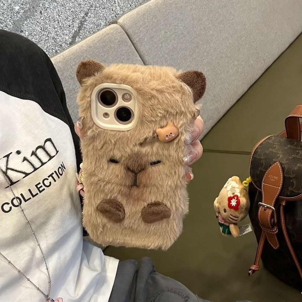Phone Cases For Iphone 11 - Luxuriöse Capybara-Handyhülle aus flauschigem Fell für