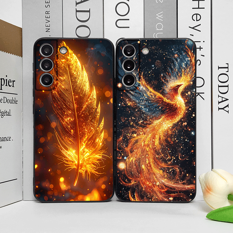 Phone Cases Luxury - Luxuriöse Handyhülle mit Phönix-Feuerfedern-Muster für Google