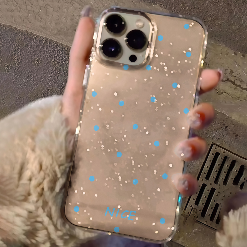 Glitter Shockproof Case - Luxuriöse, schlichte Handyhülle mit Polka Dots
