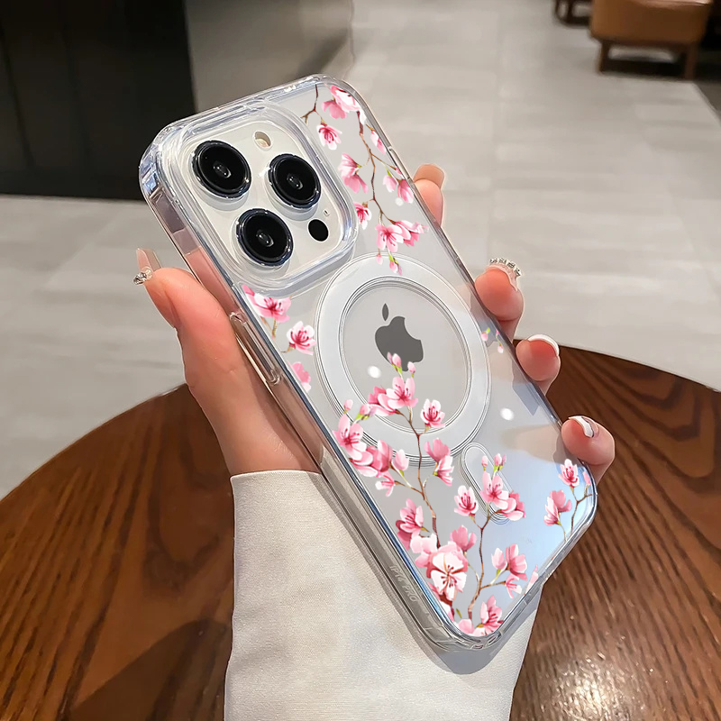Phone Cases Luxury - Luxuriöse rosa INS-Blumenhülle für iPhone 14