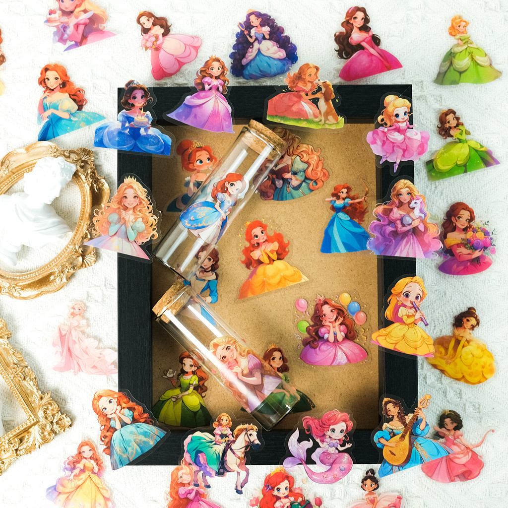 Phone Cases Kids - 50 Stück Märchenprinzessinnen Transparente Wasserfeste Aufkleber