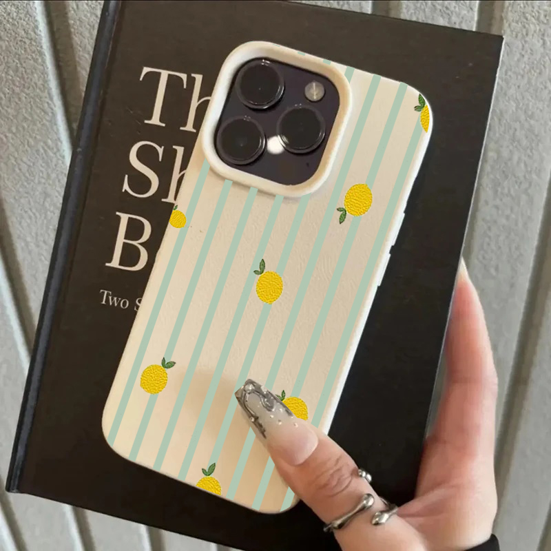 Phone Cases Luxury - Stoßfeste, niedliche Silikon-Handyhülle mit Zitronenmuster für