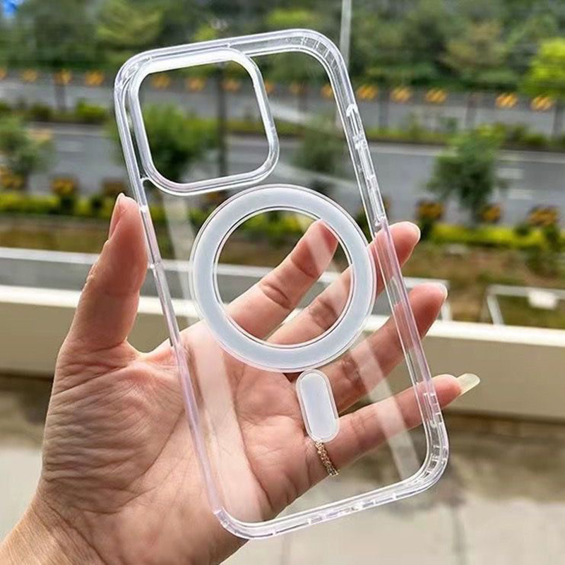 Phone Cases With Magnet - Transparente MagSafe-kompatible magnetische kabellose Ladehülle für