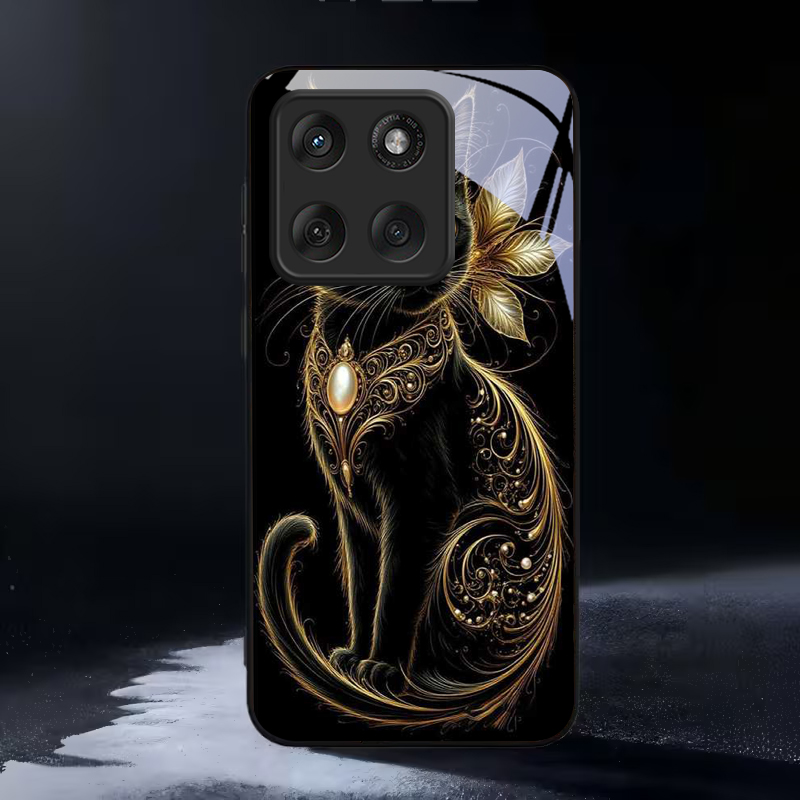Mystic Golden Pearl Cat Schwar – Phone Cases Motorola Bewertung und Preis