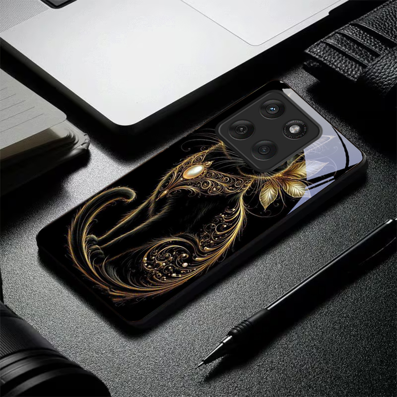 Mystic Golden Pearl Cat Schwar – Phone Cases Motorola Bewertung und Preis