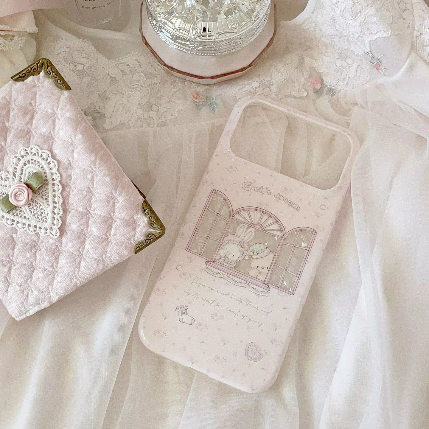 Kawaii Bunny Bear Floral Pink  – Phone Cases Kawaii Bewertung und Preis