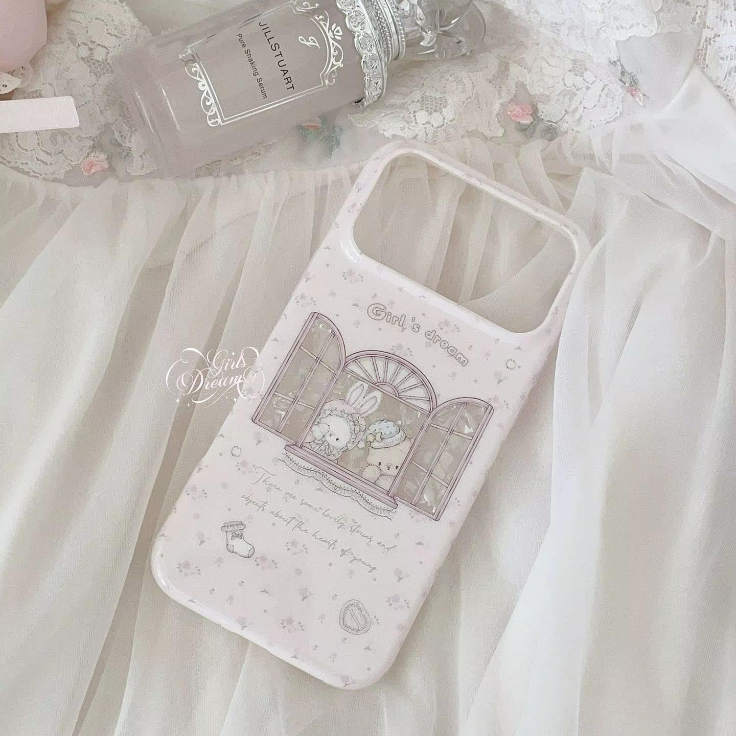 Kawaii Bunny Bear Floral Pink  – Phone Cases Kawaii Bewertung und Preis