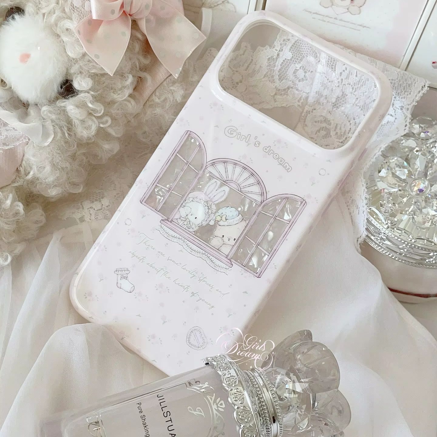 Kawaii Bunny Bear Floral Pink  – Phone Cases Kawaii Bewertung und Preis