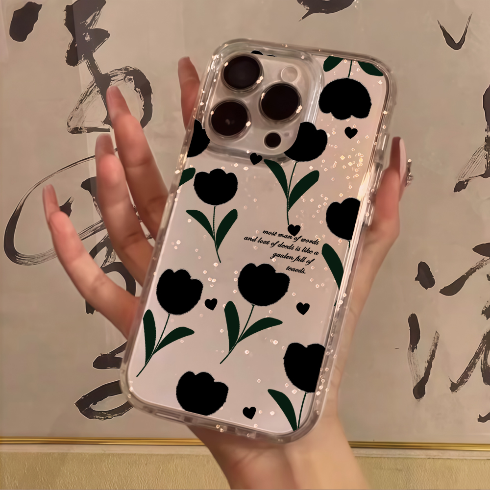 Luxuriöse, schlichte Kirsch-Gl – Glitter Shockproof Case Bewertung und Preis