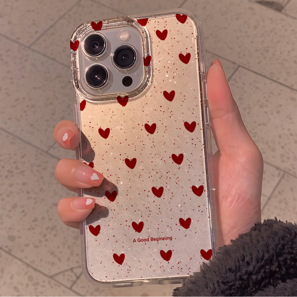 Rosa Herz-Glitzer-Handyhülle f – Glitter Shockproof Case Bewertung und Preis