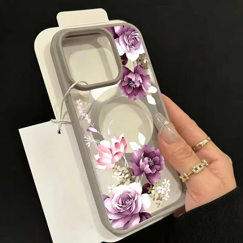 Lavendelrosa Blumenmuster Magn – Phone Cases With Magnet Bewertung und Preis