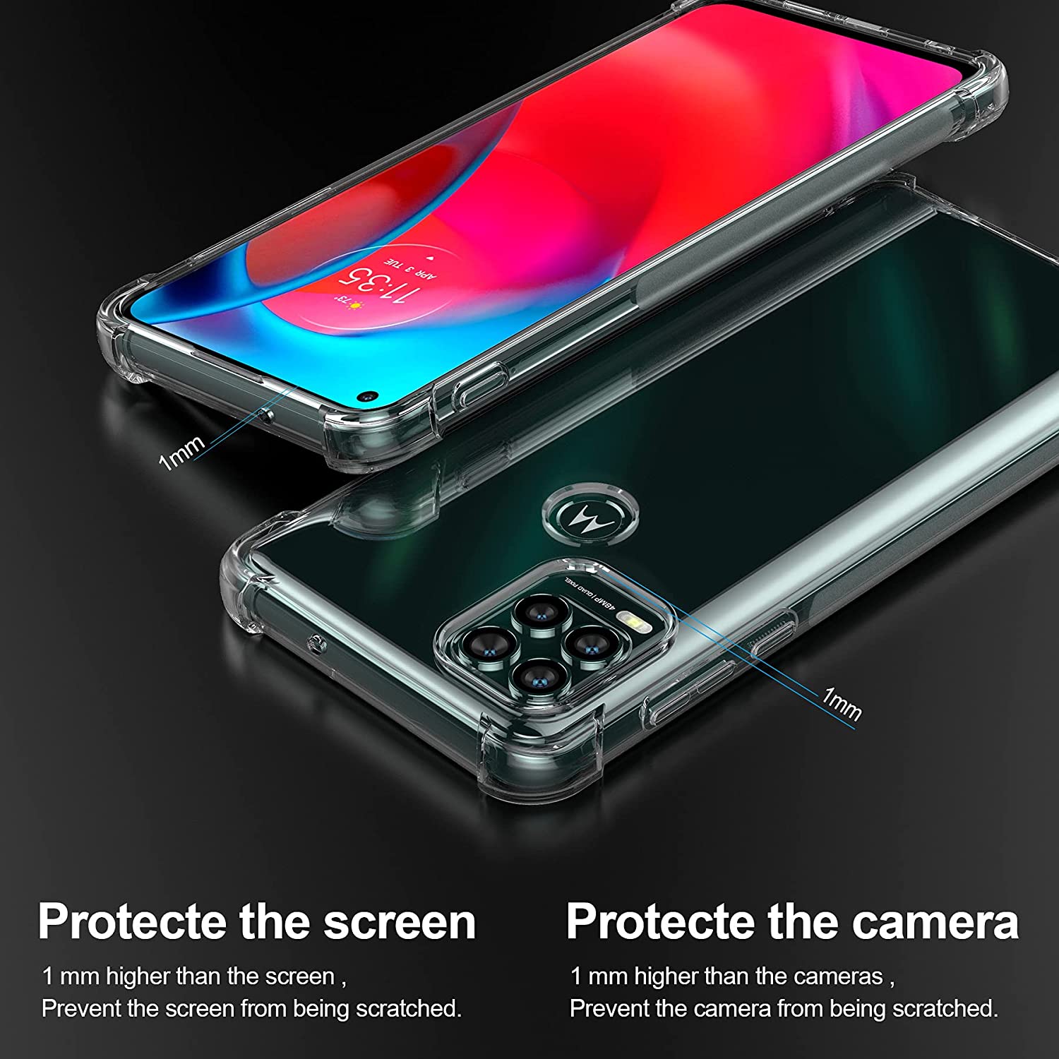 Kristallklare, rutschfeste, kr – Phone Cases Moto G Bewertung und Preis