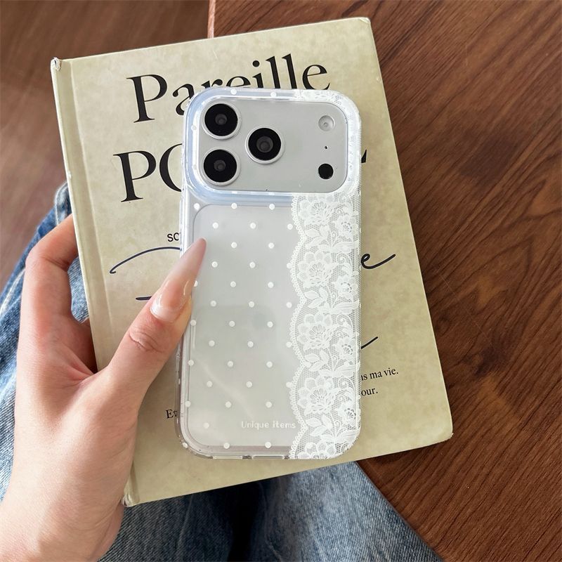 Ins Polka Dots Spitze Weiß Sch – Phone Cases Kawaii Bewertung und Preis